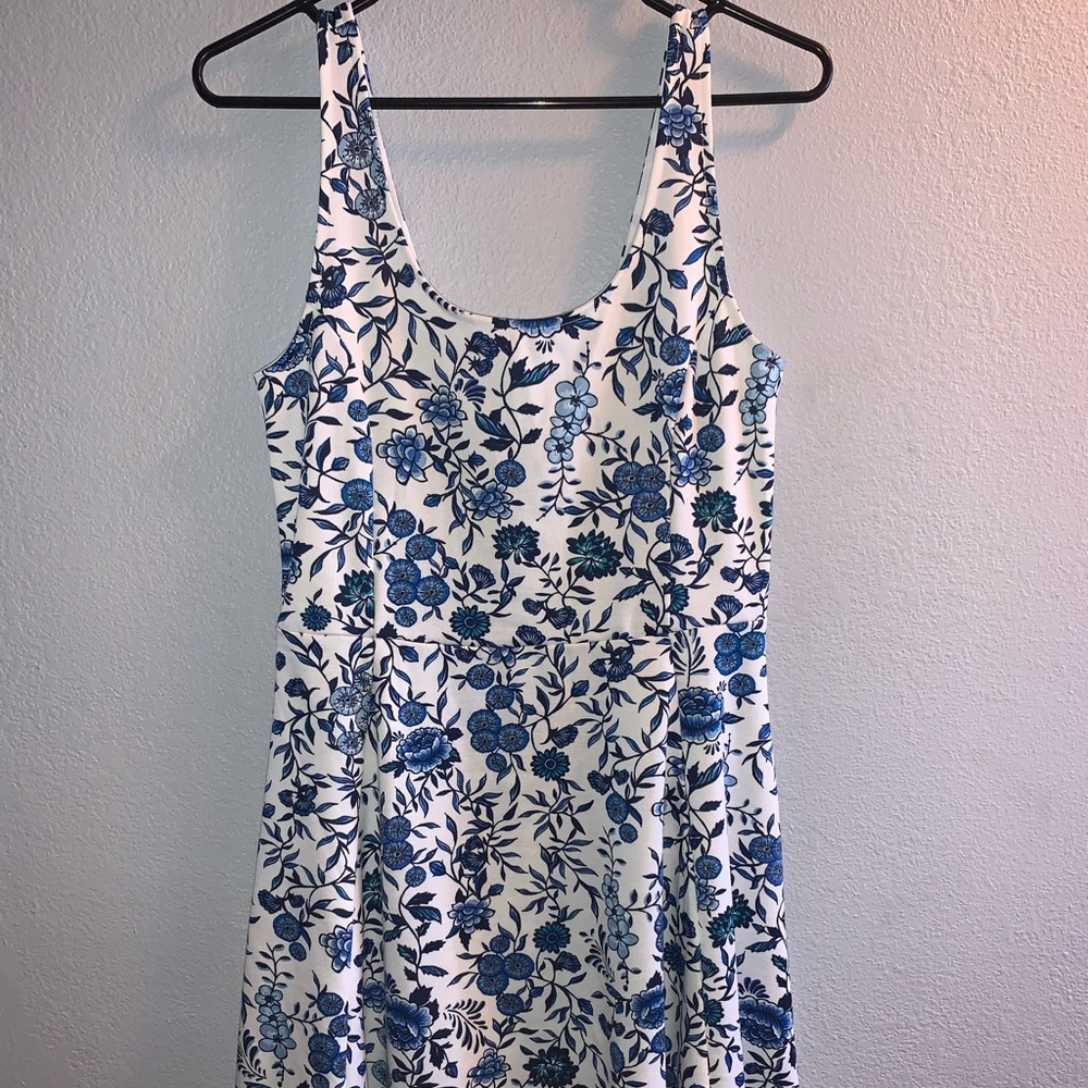 Blue flower sun dress